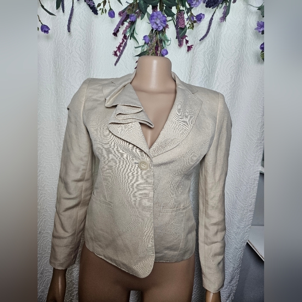 Anne Klein Cream Blazer Lightweight Suit Jacket